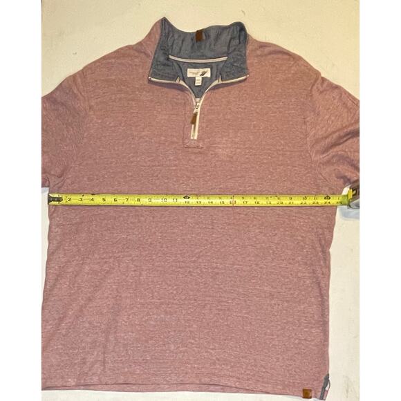 Fundamental Coast Maroon Quarter Zip Pullover XXL Men’s Linen Blend EUC Coastal - Picture 5 of 13